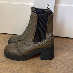 ASOS olive green chunky boots. Worn once, SO comfy!!